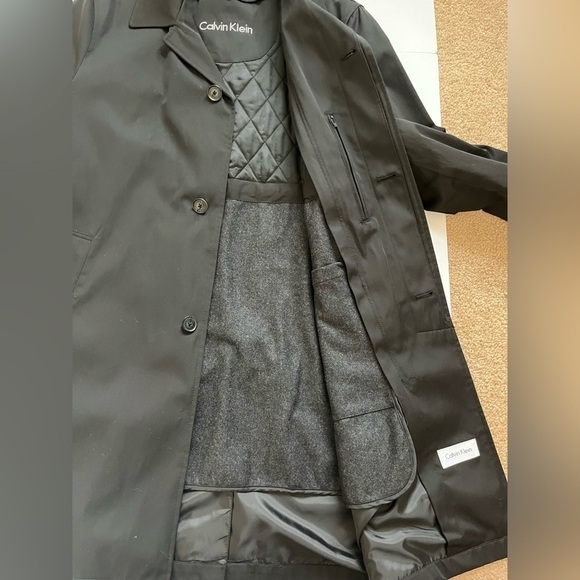 Calvin Klein Mens Rain Coat Size 40R Black New - Picture 7 of 10